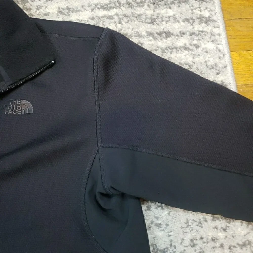 North Face Full Zip Jacket Coat Never Stop Exploring Black Pockets Mens Medium
